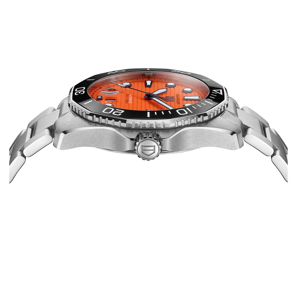 TAG Heuer Aquaracer 43mm Orange Dial Steel Bracelet Watch image number 3