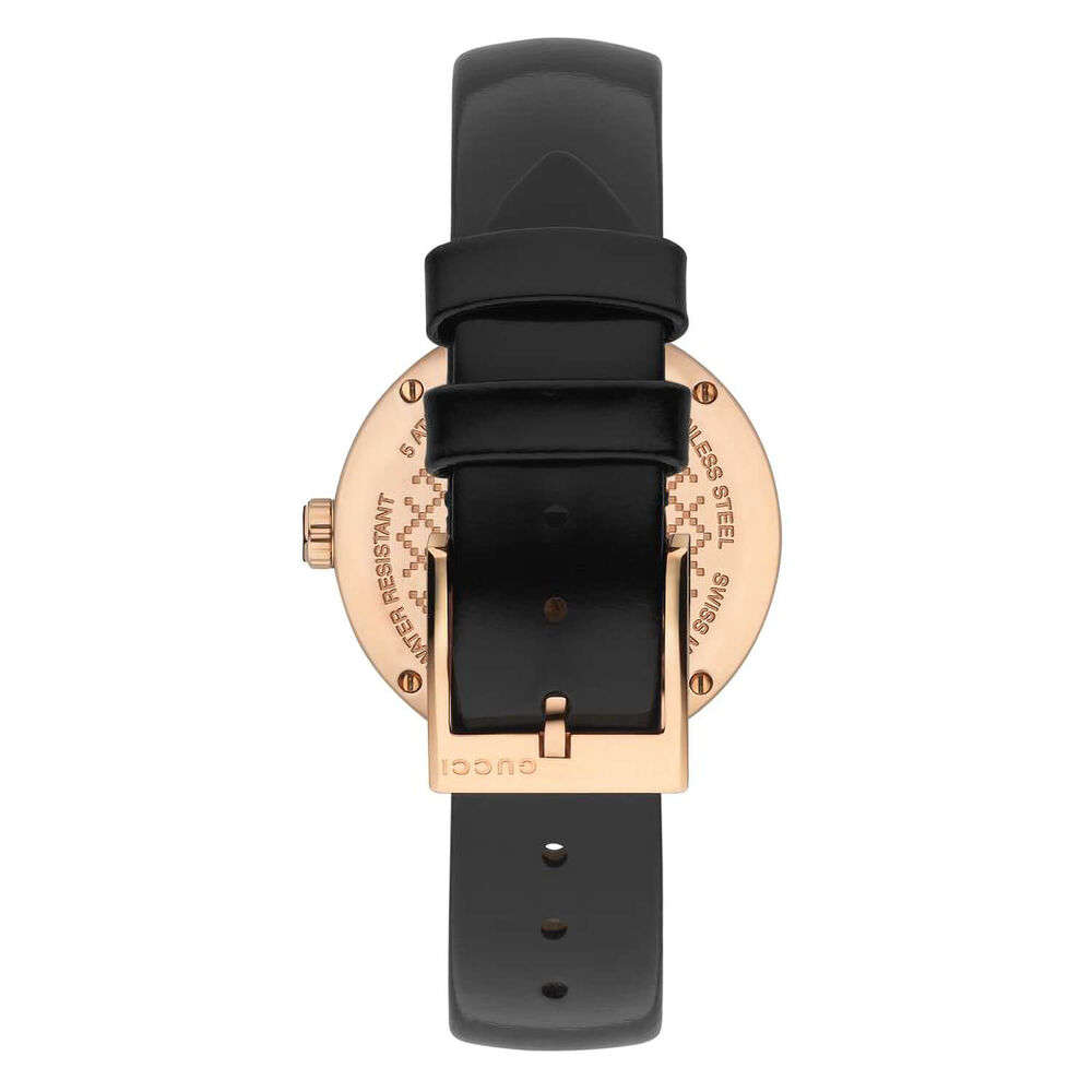 Gucci Diamantissima Ladies' Rose Gold-tone and Black Leather Strap Watch image number 6