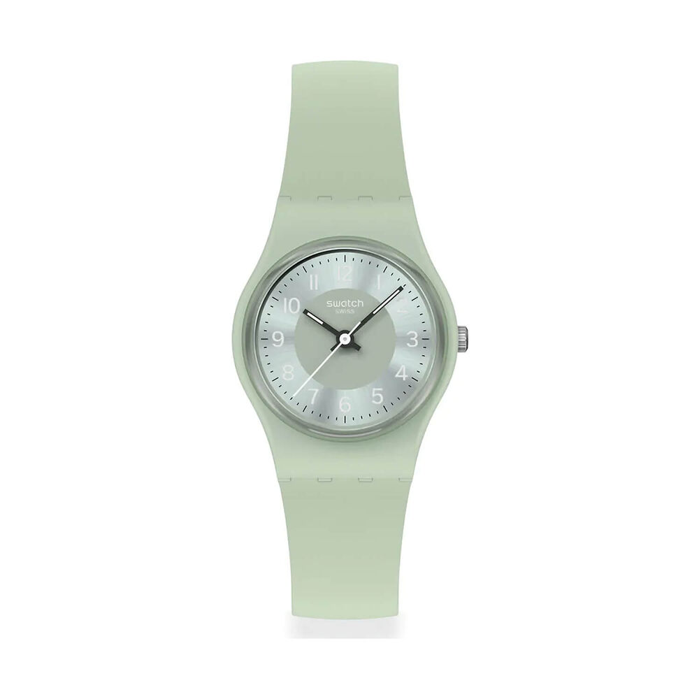 Swatch Originals Serenity of Sage 25mm Green Dial Green Gradient Silicon Strap Watch image number 0
