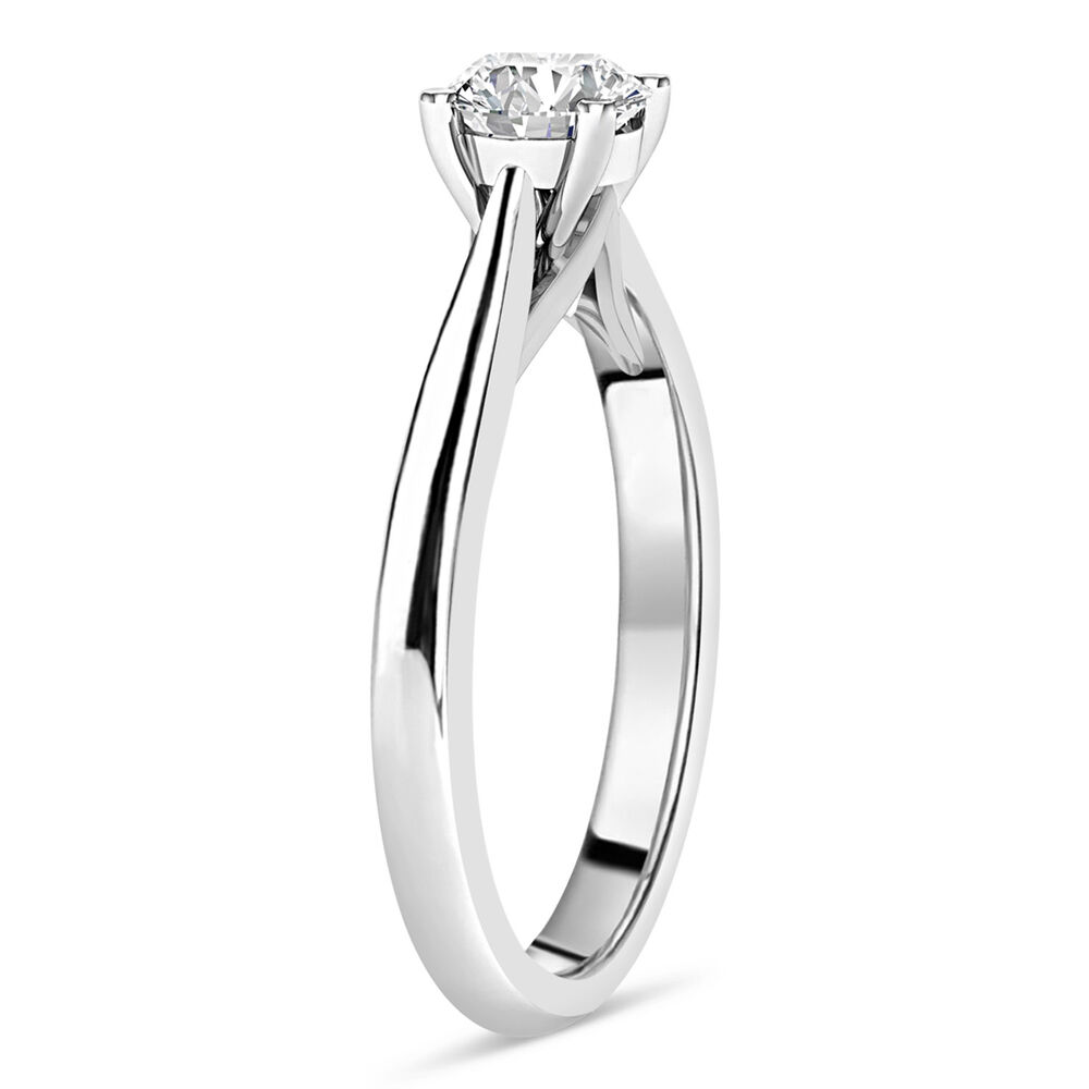 Platinum 0.70ct Round Diamond Orchid Setting Ring image number 3