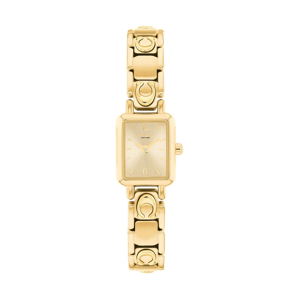 Coach Mara 15.5x19mm Gold Dial Gold Tone Steel Bracelet Watch