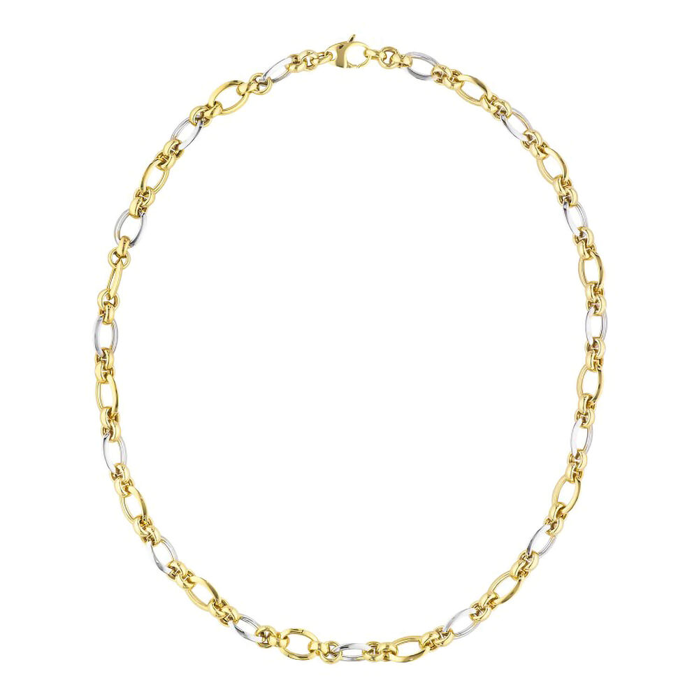 9ct Two Colour Link Necklace image number 0