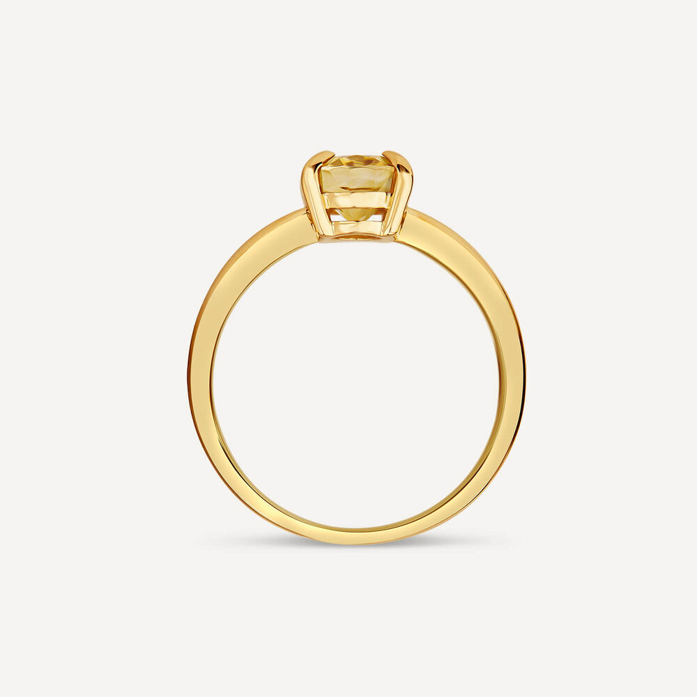 9ct Yellow Gold Oval Citrine Ring image number 3