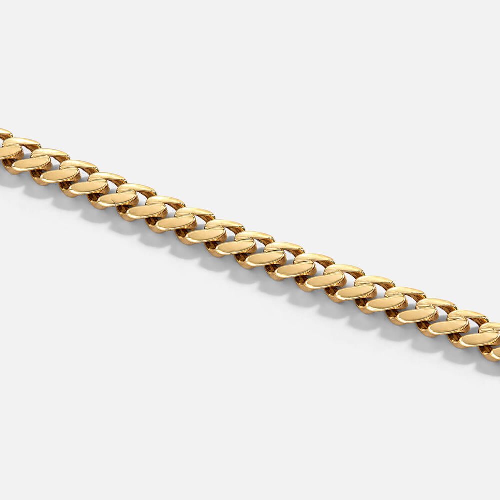 9ct Yellow Gold Curb Link Cubic Zirconia Catch Bracelet