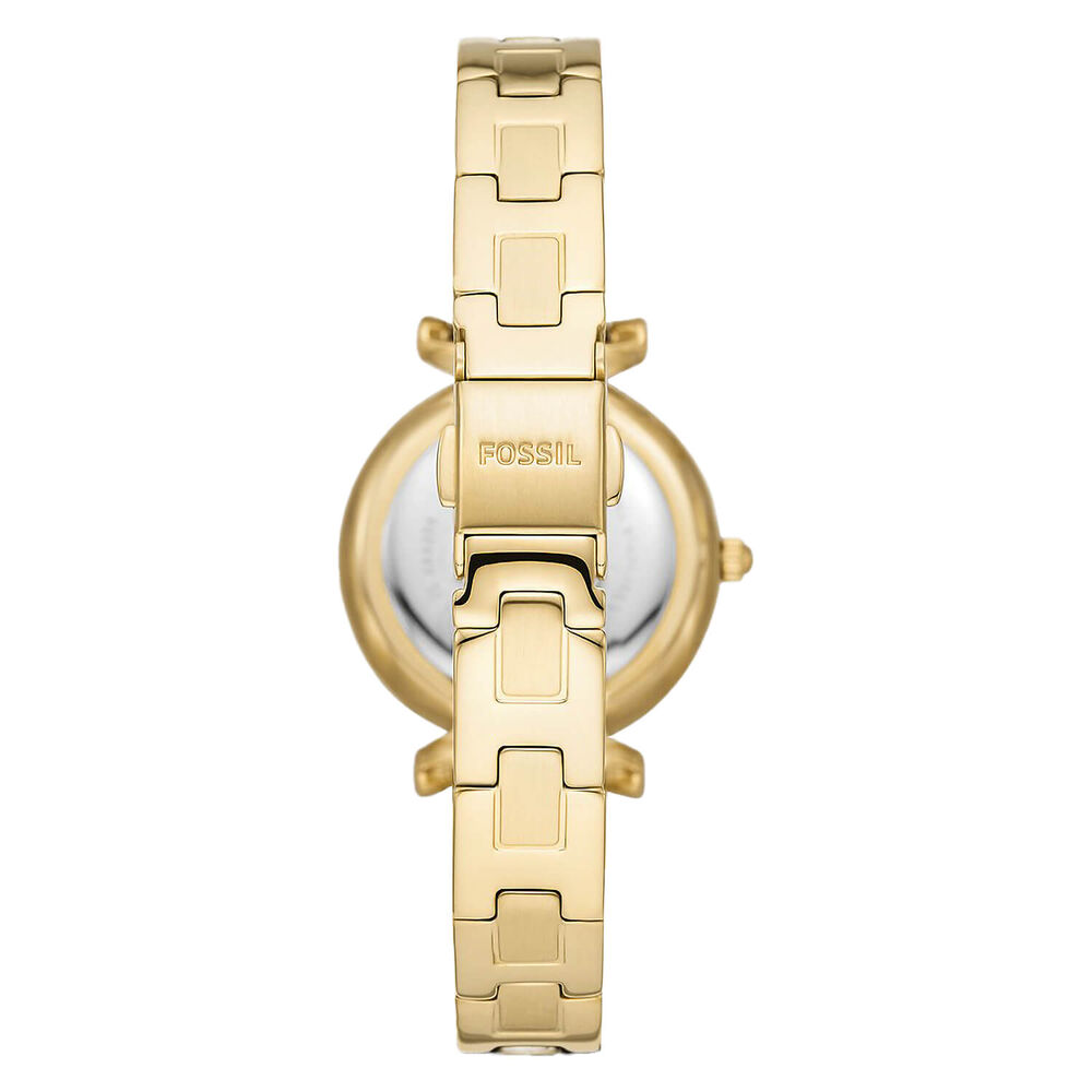 Fossil Carlie Mini 28mm Yellow Gold Steel Case Watch image number 2