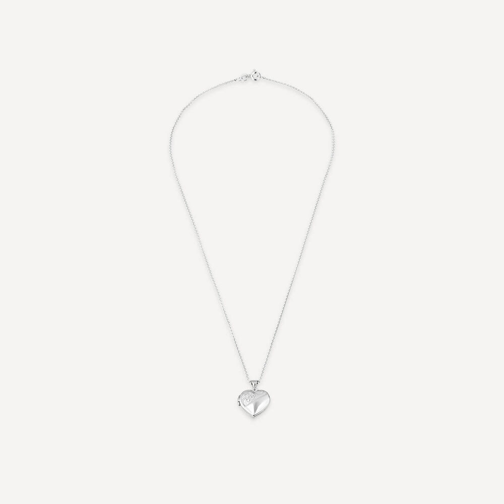 Sterling Silver Heart Locket (Chain Included) image number 4