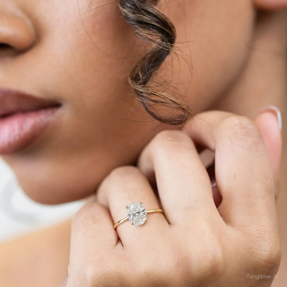 9ct Yellow Gold Oval Cubic Zirconia Promise Ring
