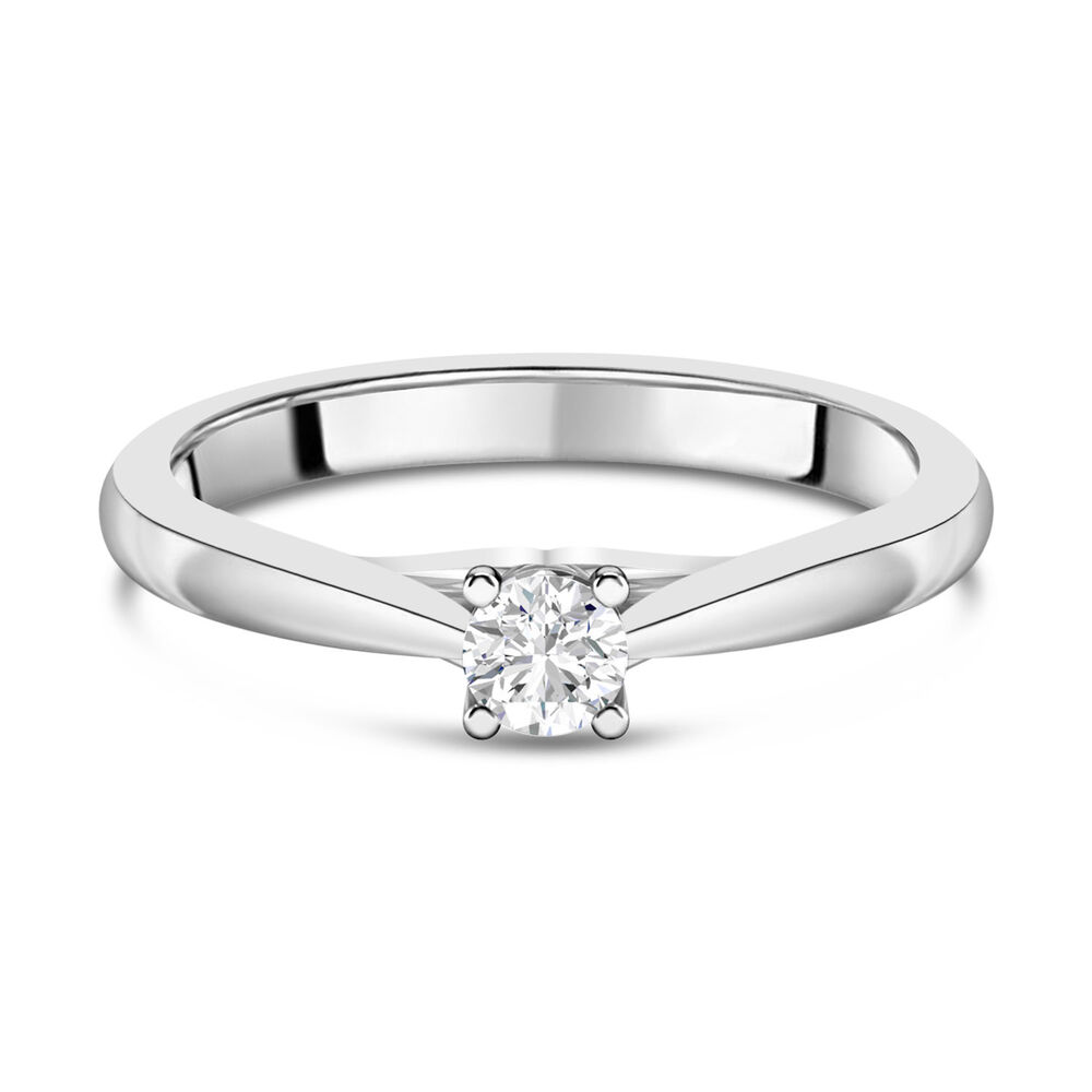 Platinum 0.25ct Round Diamond Orchid Setting Ring image number 4