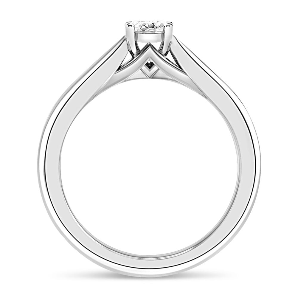 18ct White Gold 0.40ct Oval Diamond Orchid Setting Ring image number 4