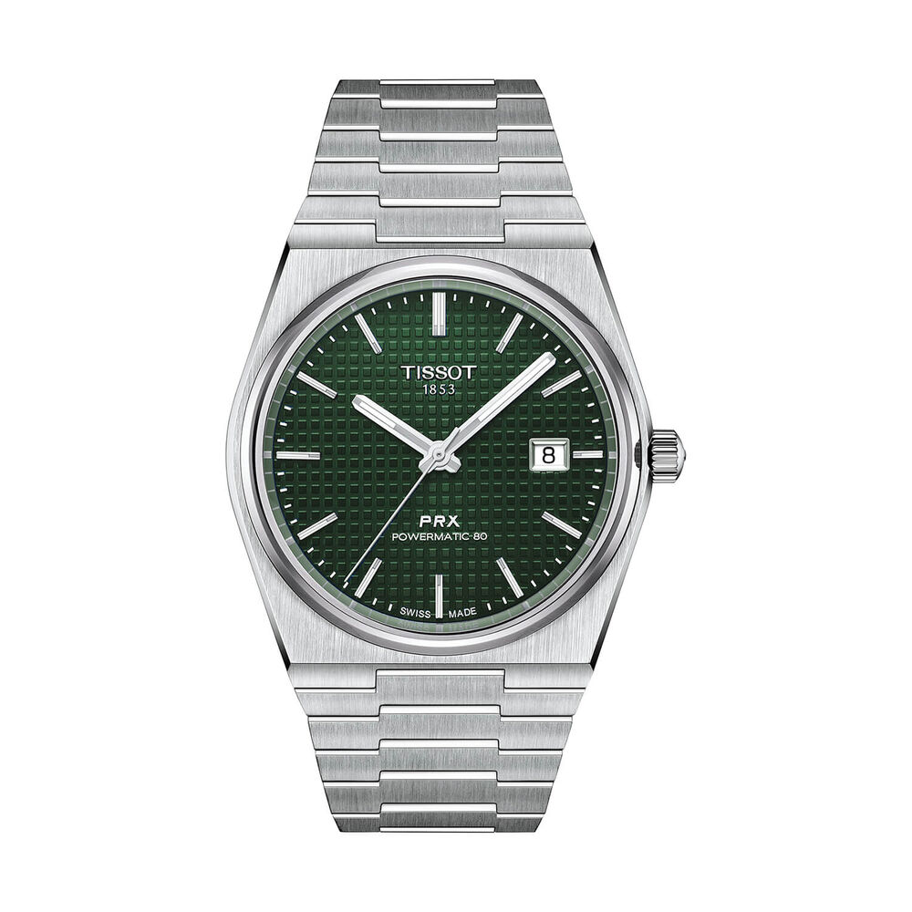 Pre-Owned Tissot PRX Powermatic Automatic 40mm Green Dial Steel Case Bracelet Watch image number 0