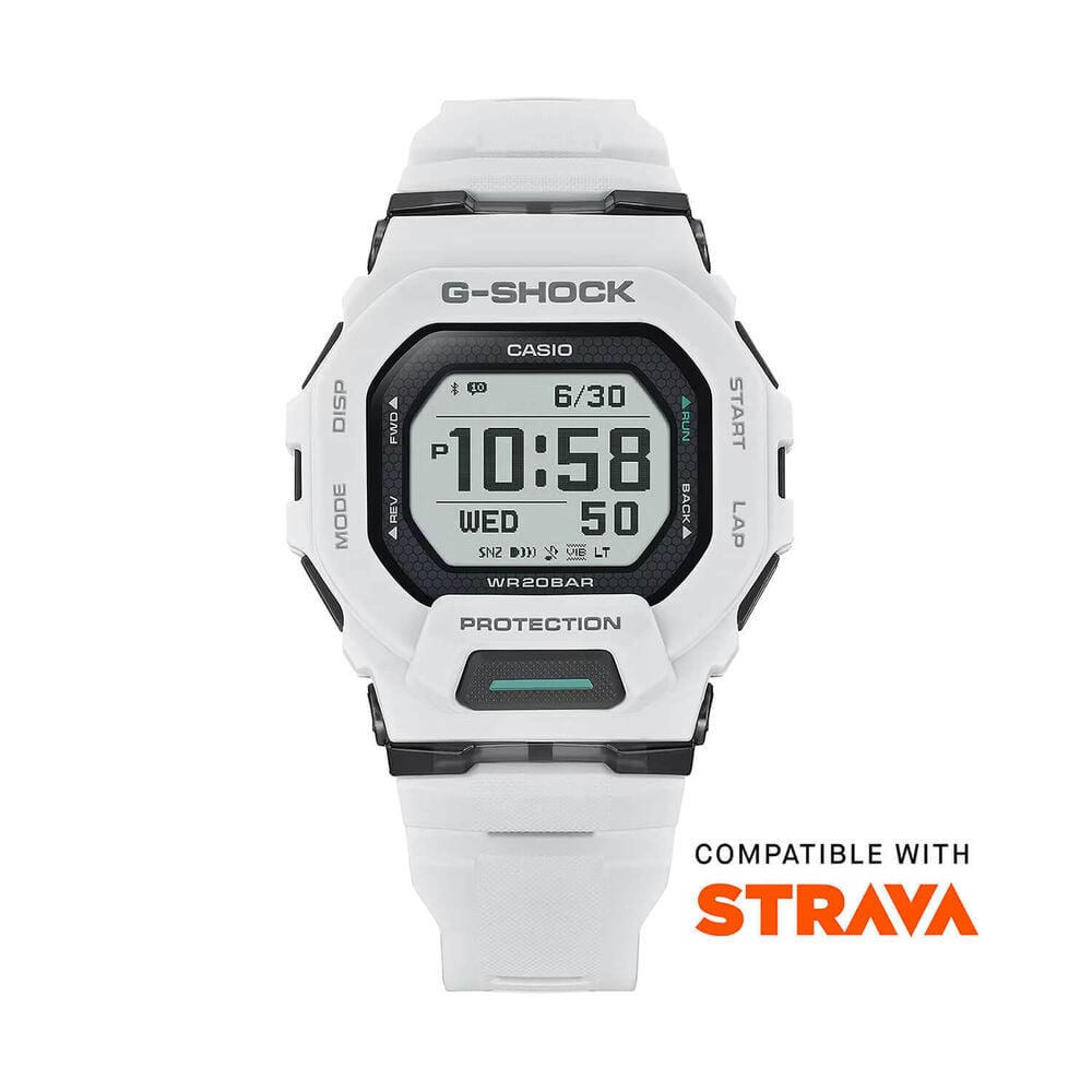 G-SHOCK G-SQUAD 48.4x45.9mm Digital Display White Resin Strap Watch