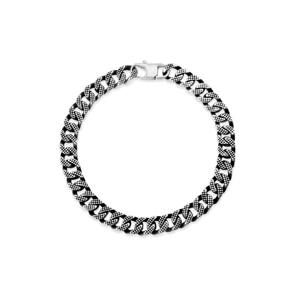 Men's Steel Curb 21.5cm Bracelet image number 0