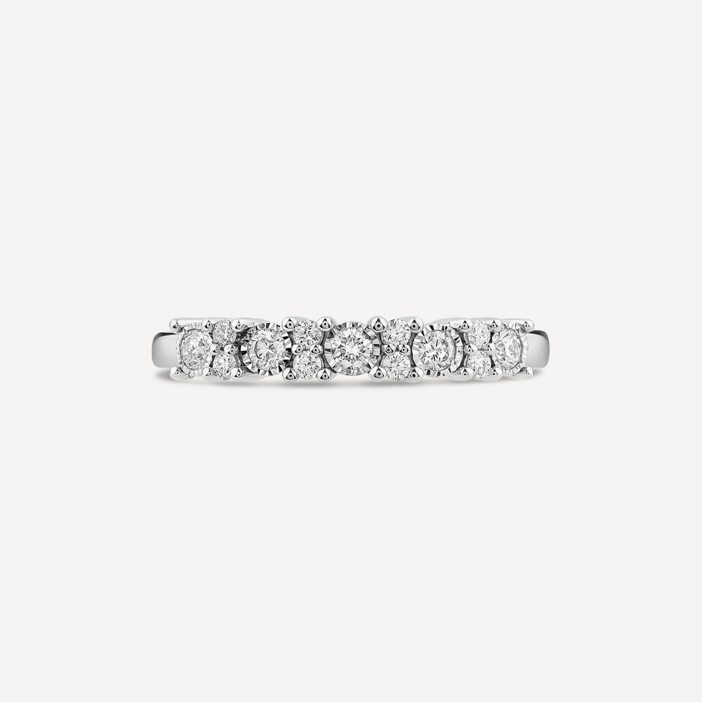 9ct White Gold Diamond Illusion Claw Set 0.25ct Diamond Eternity Ring image number 1