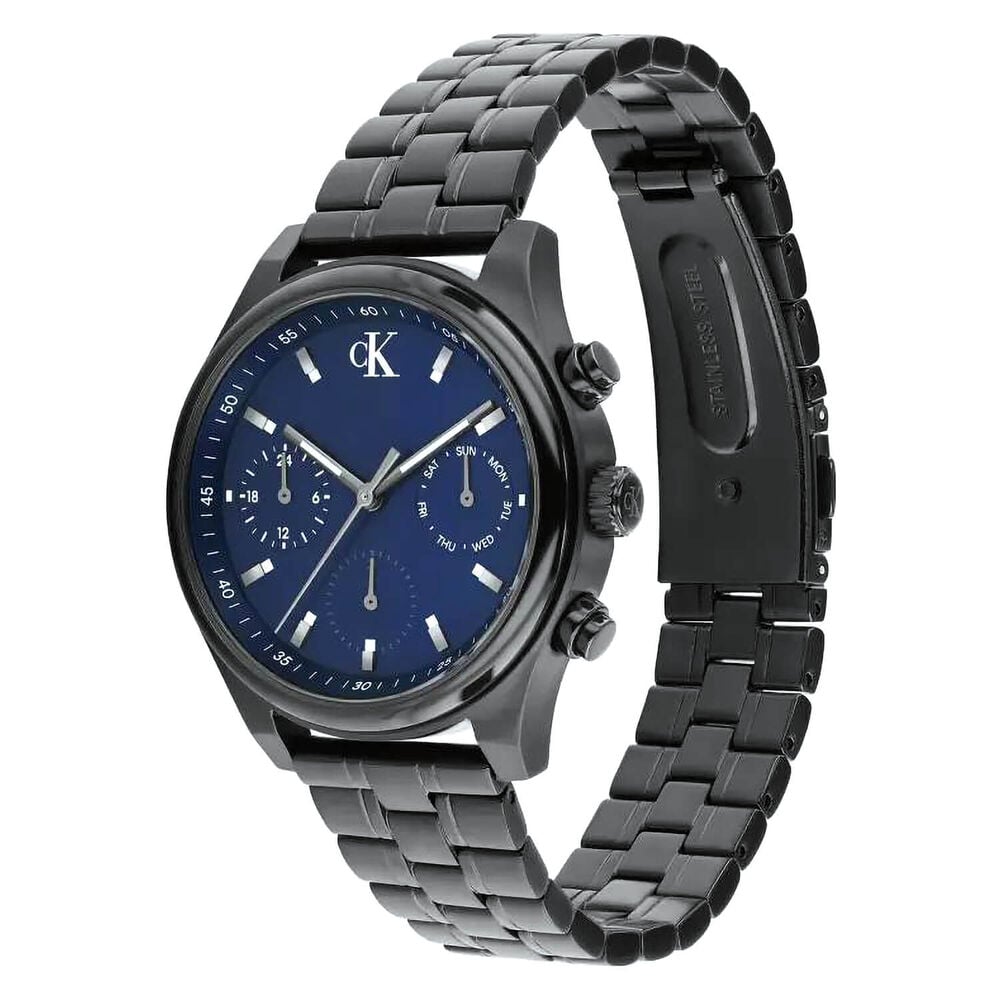 Calvin Klein Modern Vintage 38mm Navy Blue Dial Grey IP Stainless Steel Bracelet Watch