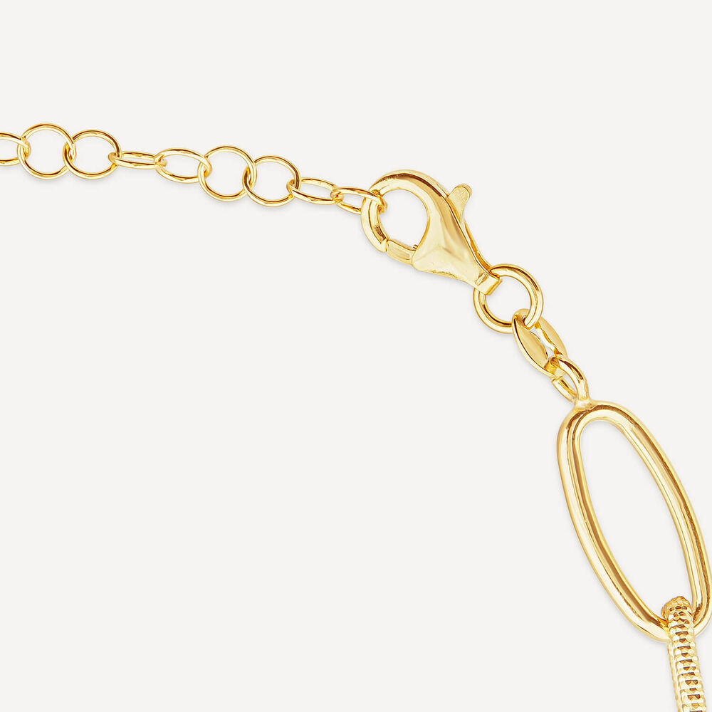 Silver & Yellow Gold Plated Open Curb Link Necklet image number 4