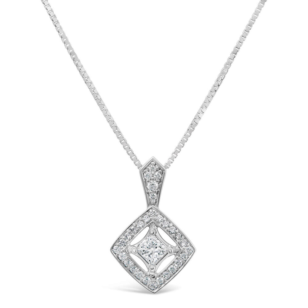 Northern Star 0.33ct Diamond Halo 18ct White Gold Pendant