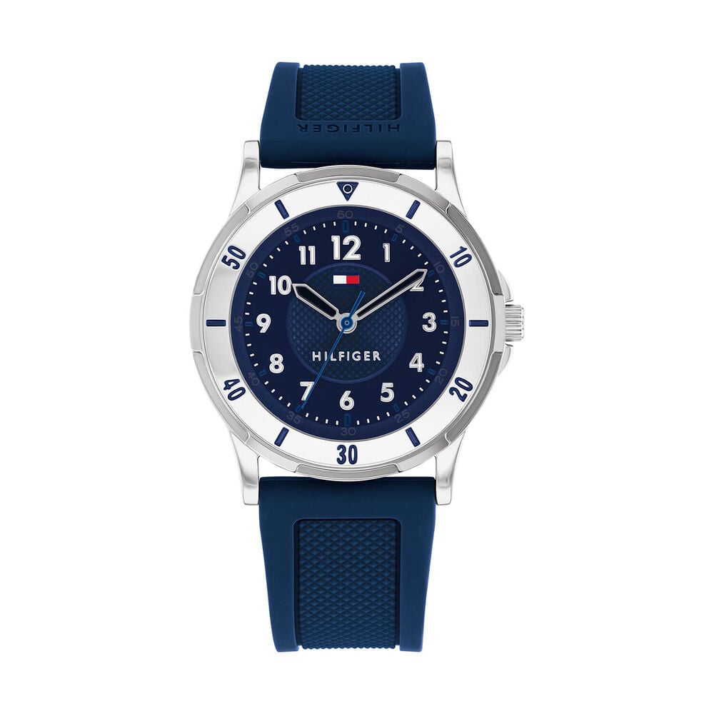 Tommy Hilfiger Boys 34mm Blue Dial Silicone Strap Watch