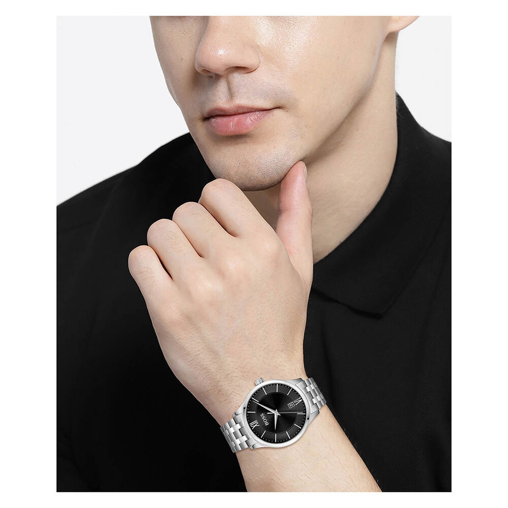 Hugo Boss Elite 41MM Black Dial Steel Case Bracelet Watch image number 3