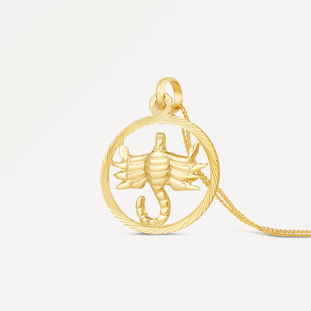 9ct Scorpio Zodiac Pendant (Chain Included) image number 1