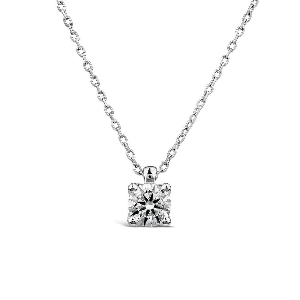 9ct White Gold Lab Grown 0.50ct Diamond Round Brilliant Pendant image number 0