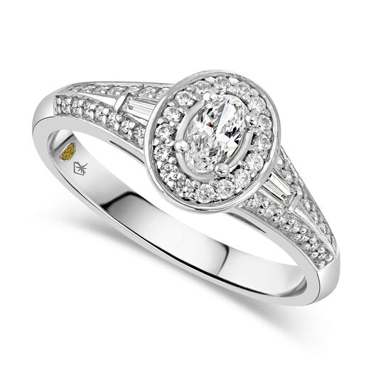 Northern Star 0.50ct Oval Diamond 18ct White Gold Ring