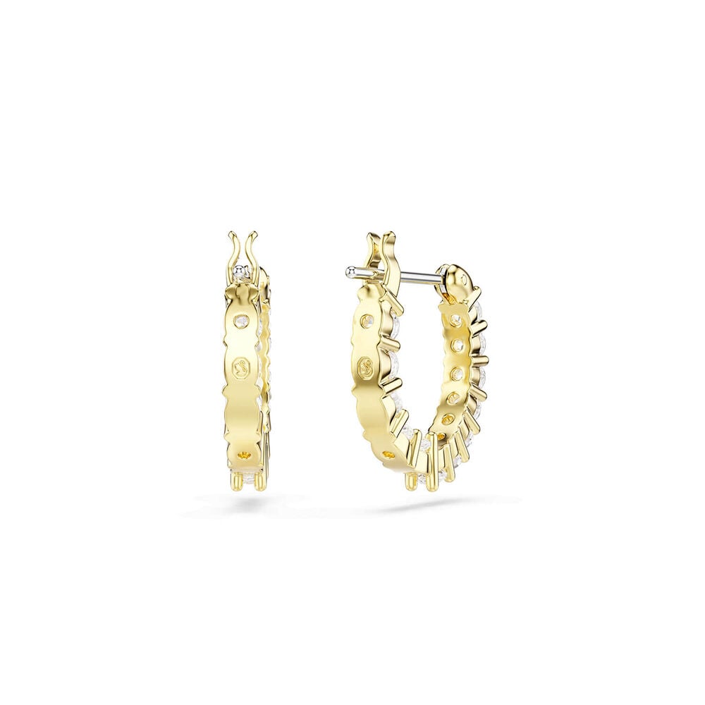 Swarovski Matrix Vittore Cubic Zirconia 18ct Yellow Gold FInished Hoop Earrings