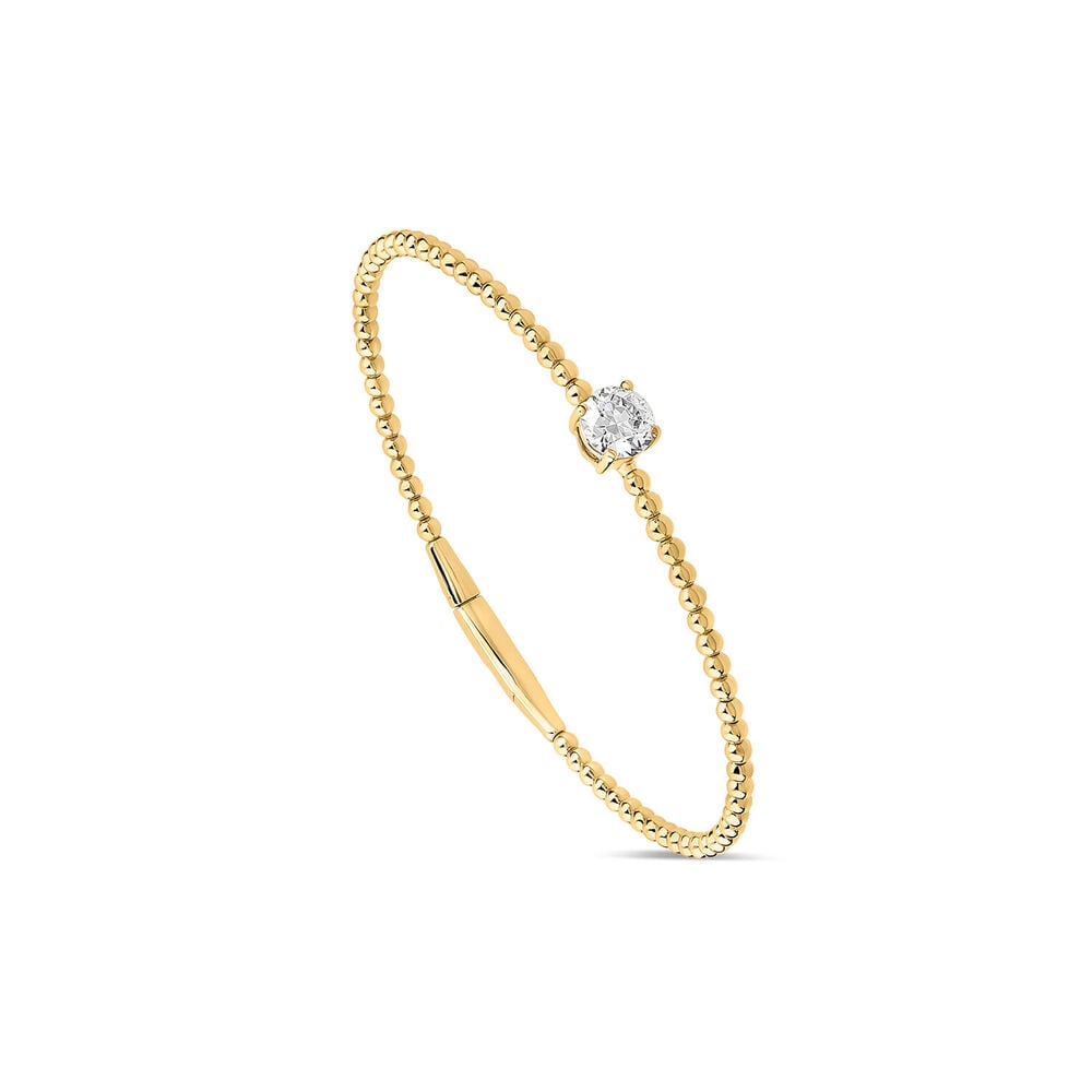 Born Granules 9ct Yellow Gold Lab Grown 1.00ct Round Diamond Beaded Bangle