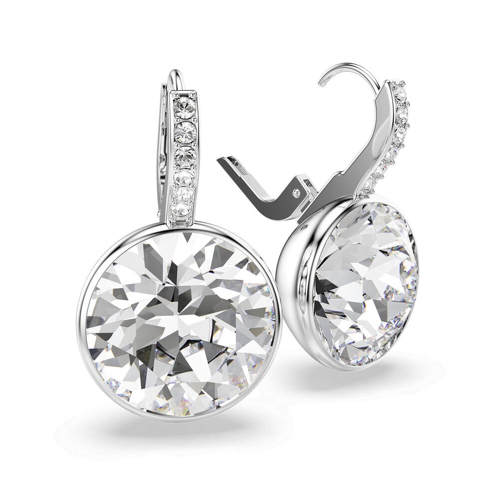 Swarovski Millenia Crystals Rhodium Plated Round Drop Earrings