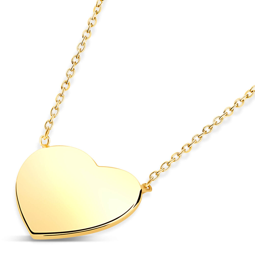 9ct Yellow Gold Plain Polished Heart Necklet