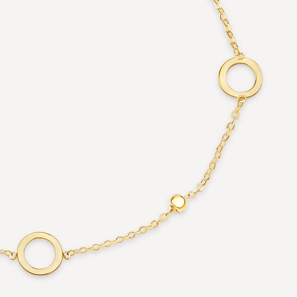 9ct Yellow Gold Circle & Bead Bracelet image number 1