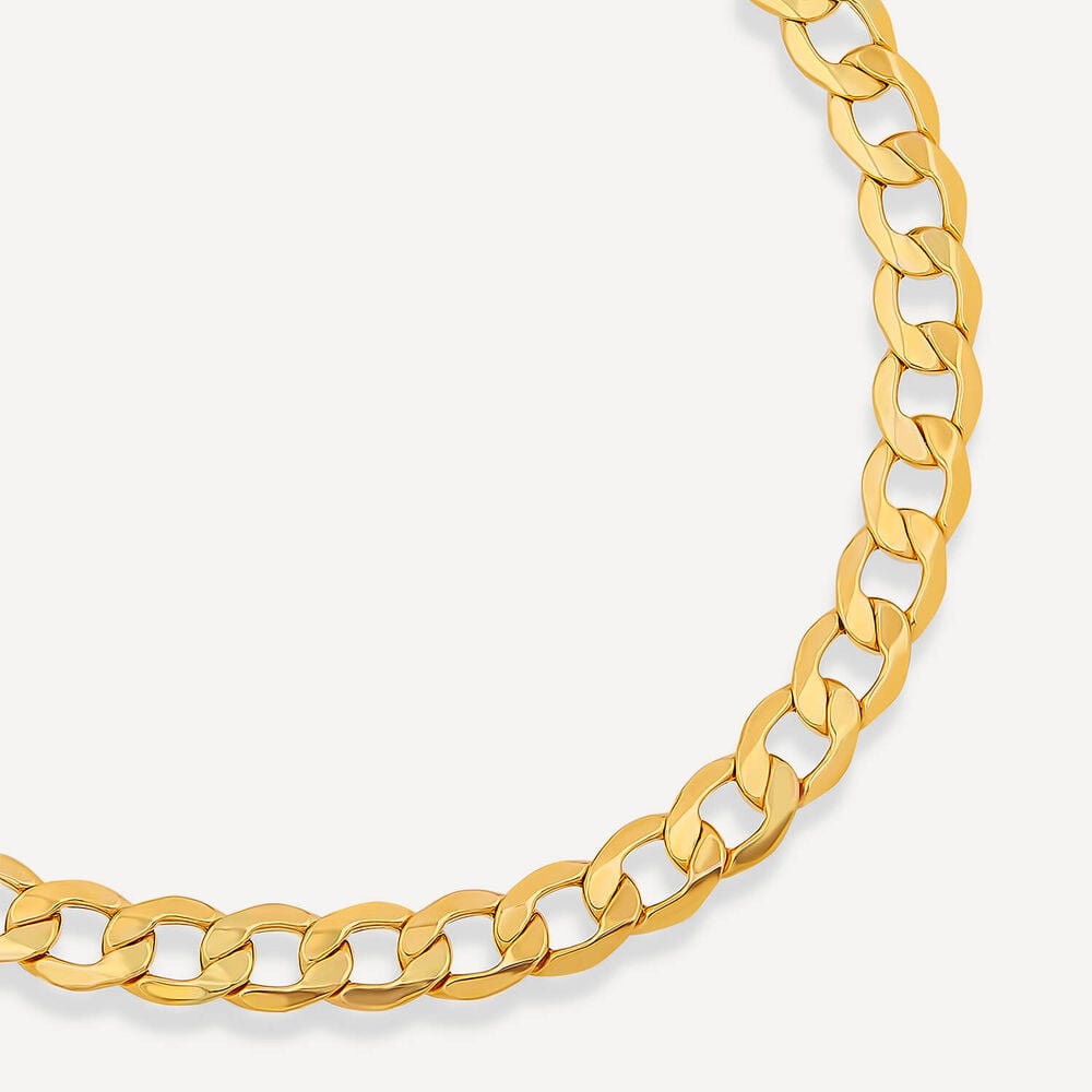 9ct Yellow Gold Six Sided Curb Chain Bracelet