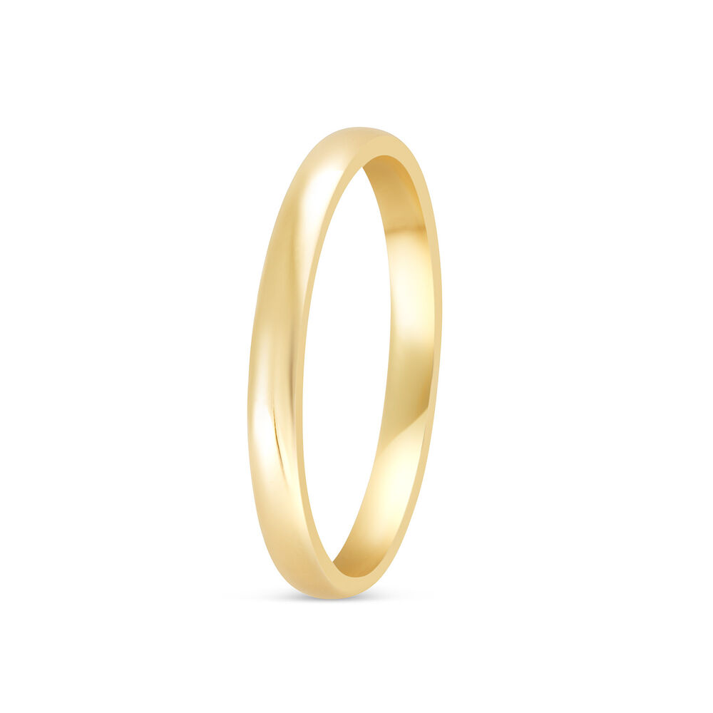 18ct Gold Classic Ladies 2mm Court Wedding Ring image number 3