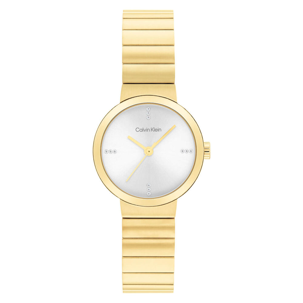 Calvin Klein 25mm White Dial Yellow Gold Case Watch