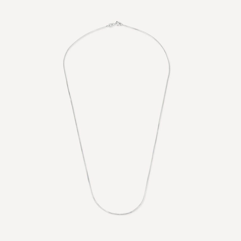 9ct White Gold 18' Shiny Necklet image number 2
