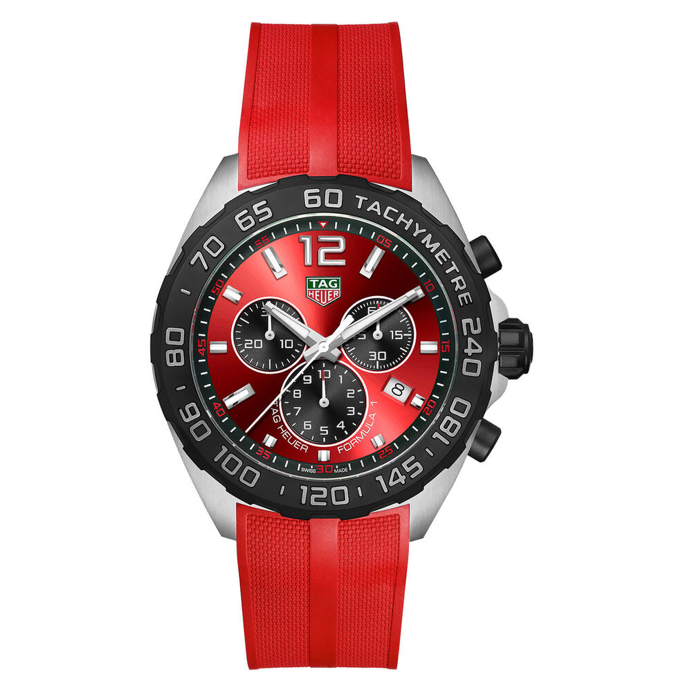 TAG Heuer Formula 1 Chronograph Quartz 43mm Red Dial Red Strap Watch