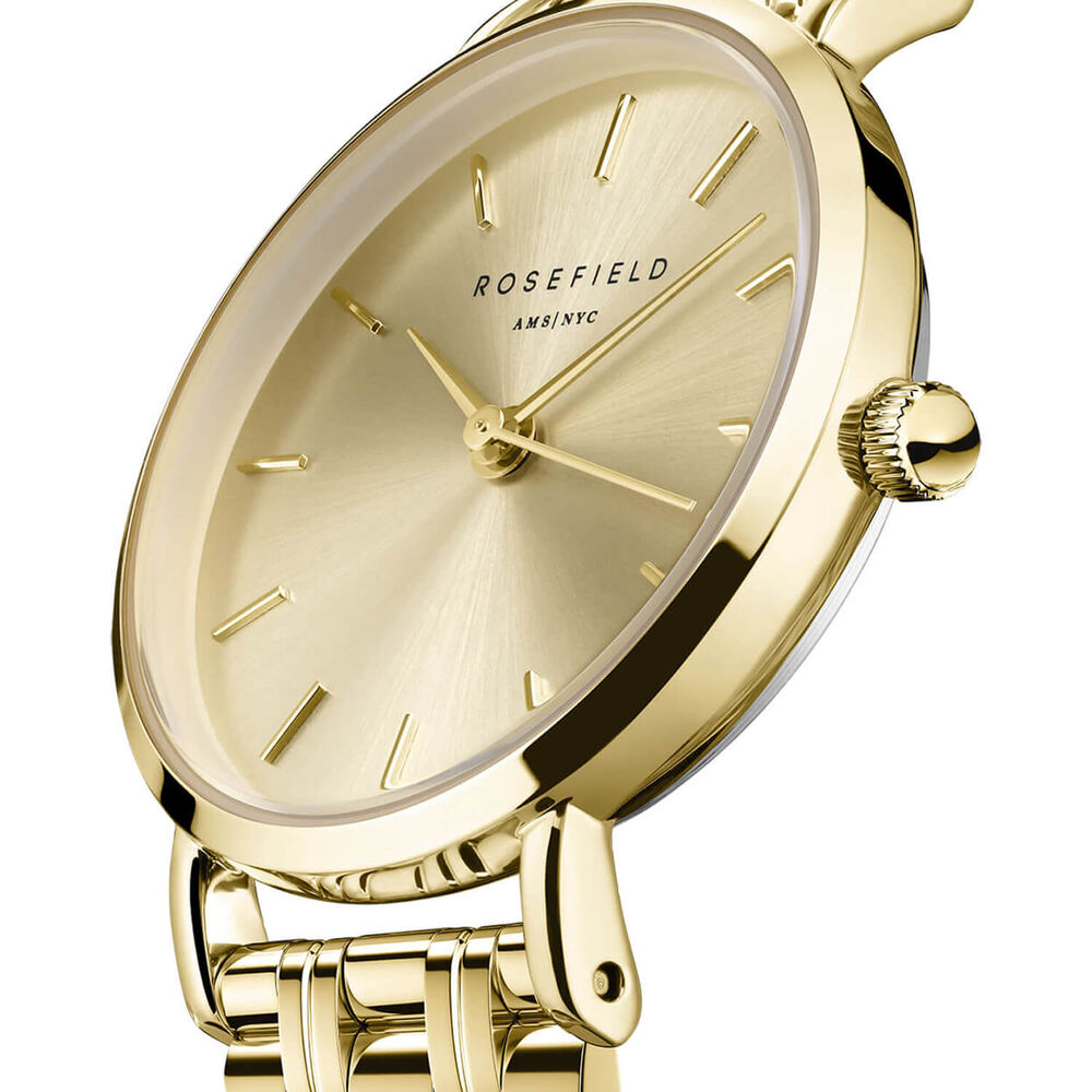 Rosefield Small Edit Champagne 26mm Dial Gold Plated Steel Bracelet Watch image number 1