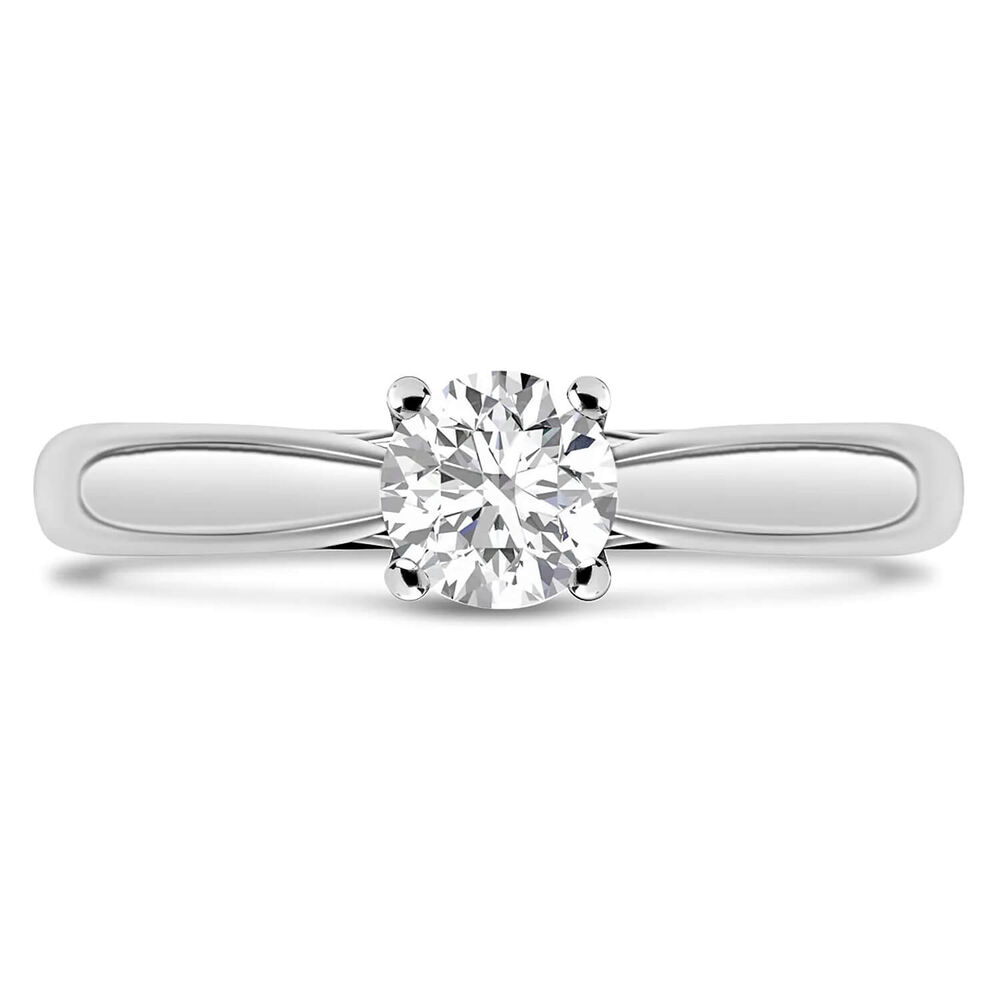 Platinum 0.50ct Round Diamond Orchid Setting Ring image number 3