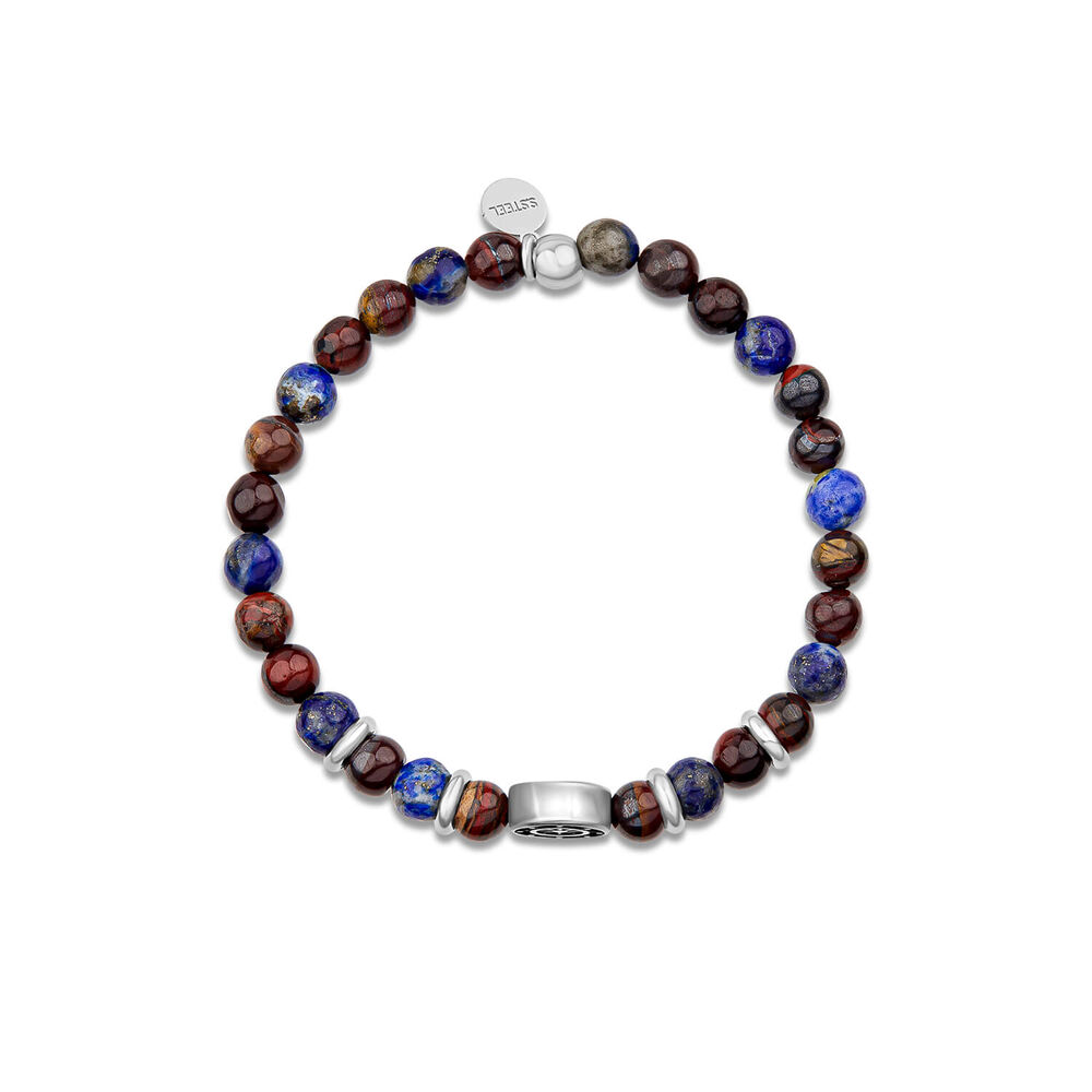 Men's Multicolour Bead Anchor Bracelet