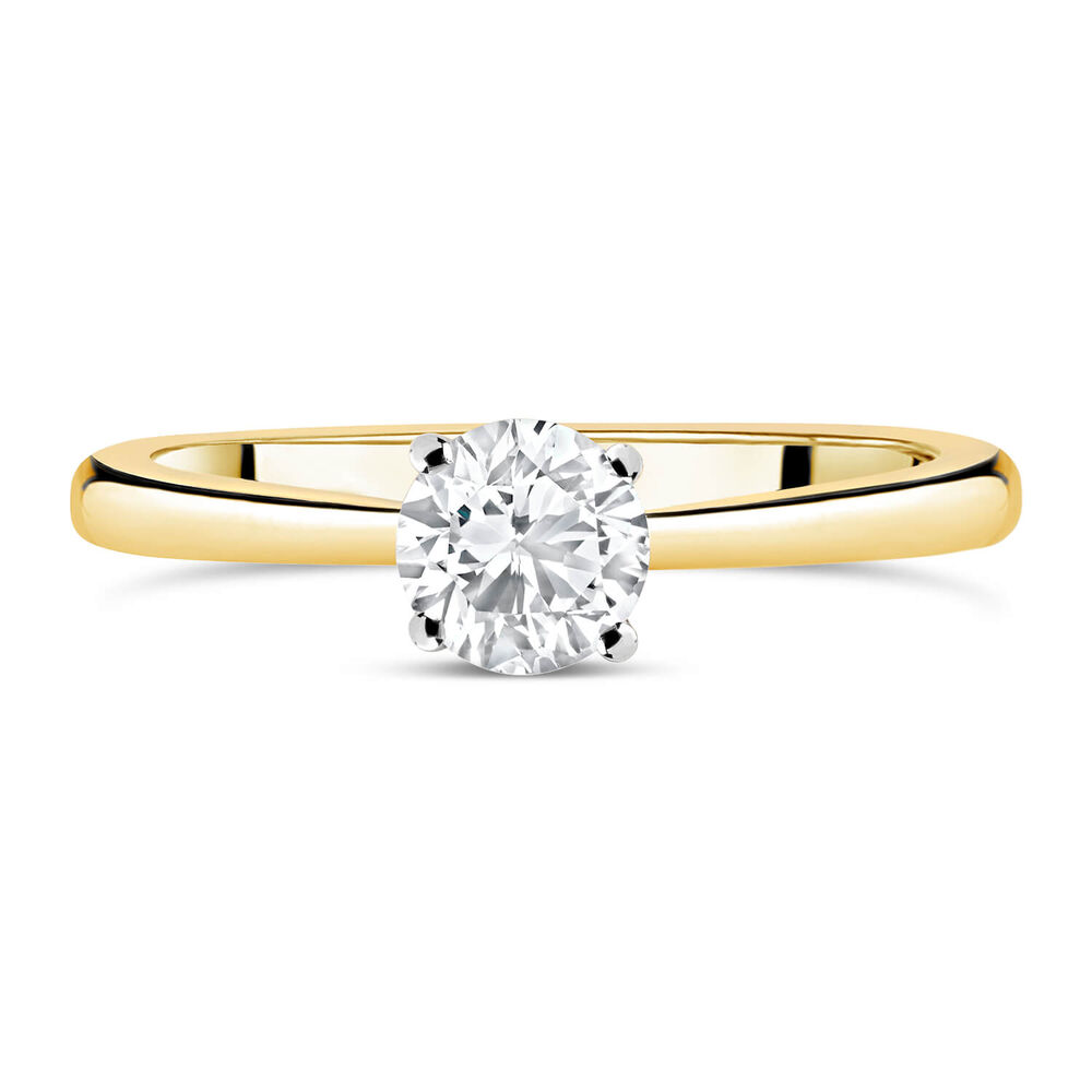 18ct Yellow Gold 0.50ct Round Diamond Tulip Setting Ring