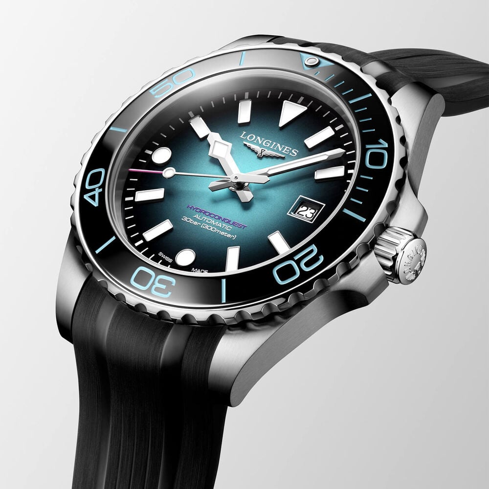 Longines Hydroconquest Commonwealth Games 2026 42mm Teal Dial Black Rubber Strap Watch