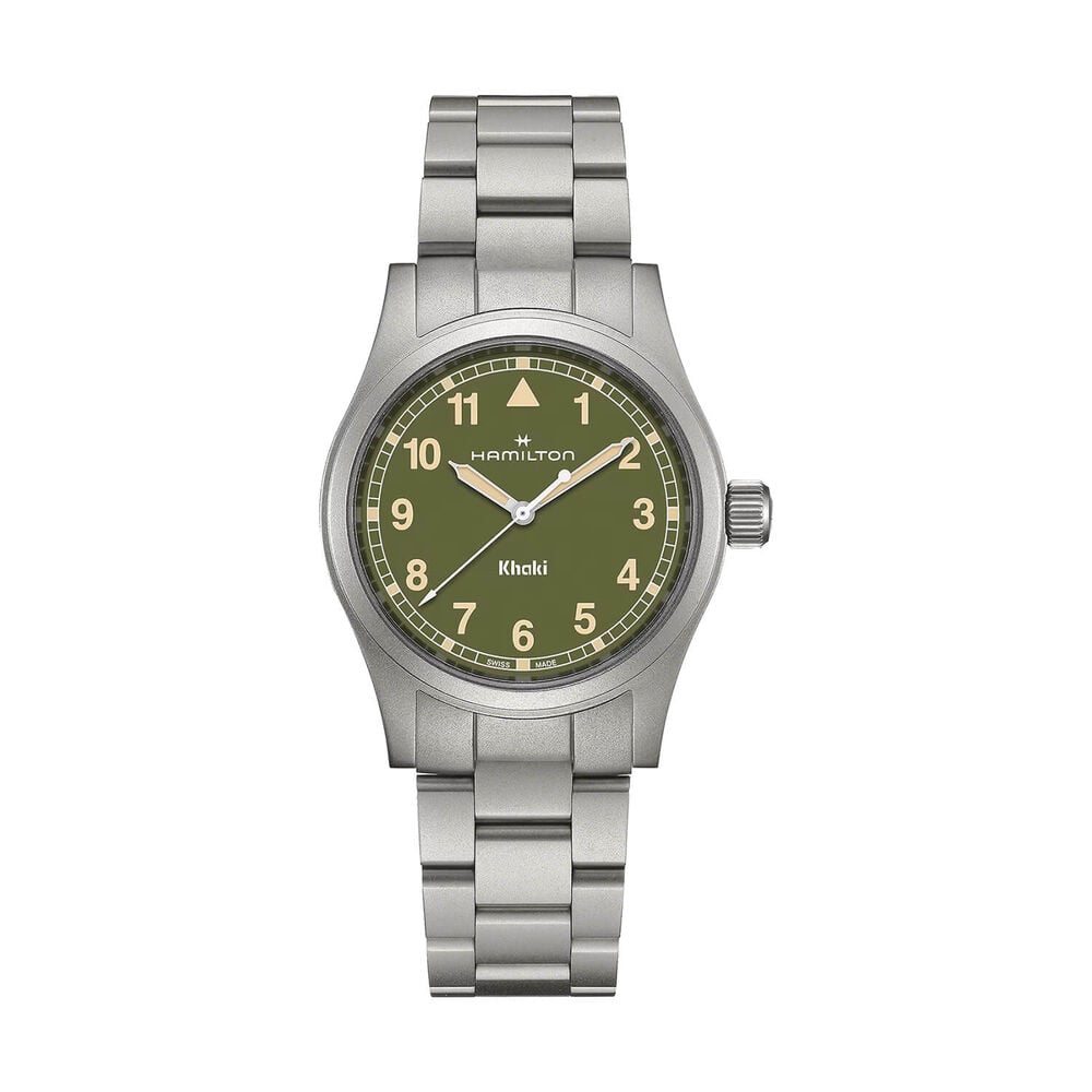 Hamilton Khaki Fields Quartz 38mm Green Dial Steel Bracelet Watch