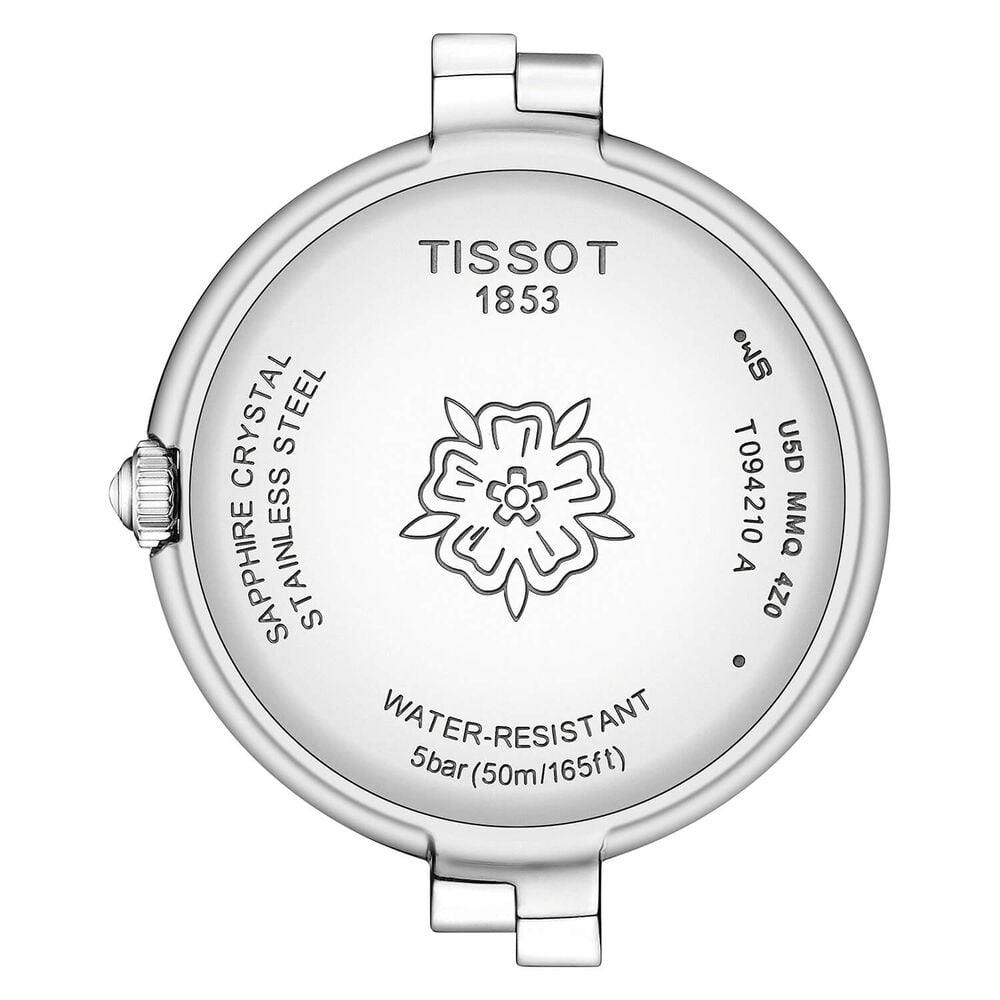 Tissot T-Lady Flamingo 30mm MOP Dial Diamond Dots Steel Bracelet Watch image number 1