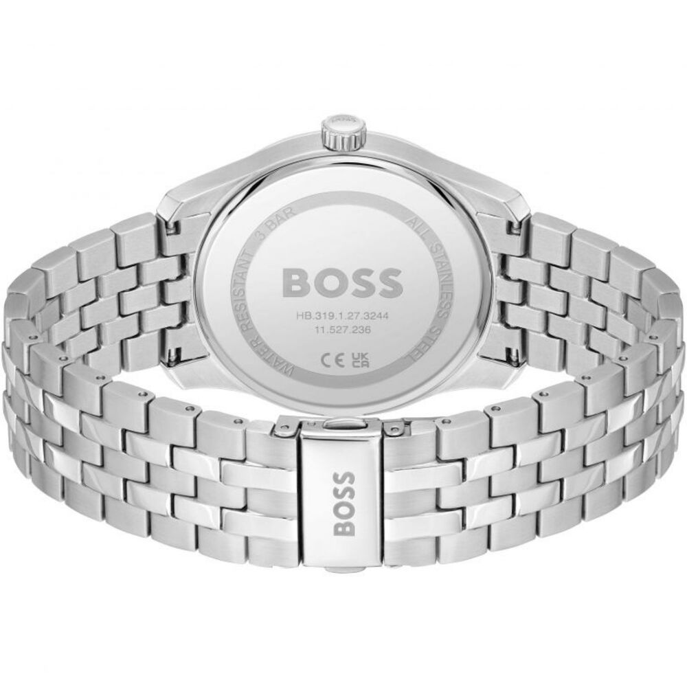 BOSS Principle 41mm Grey Dial 3 Hands Mesh Bracelet Watch image number 1