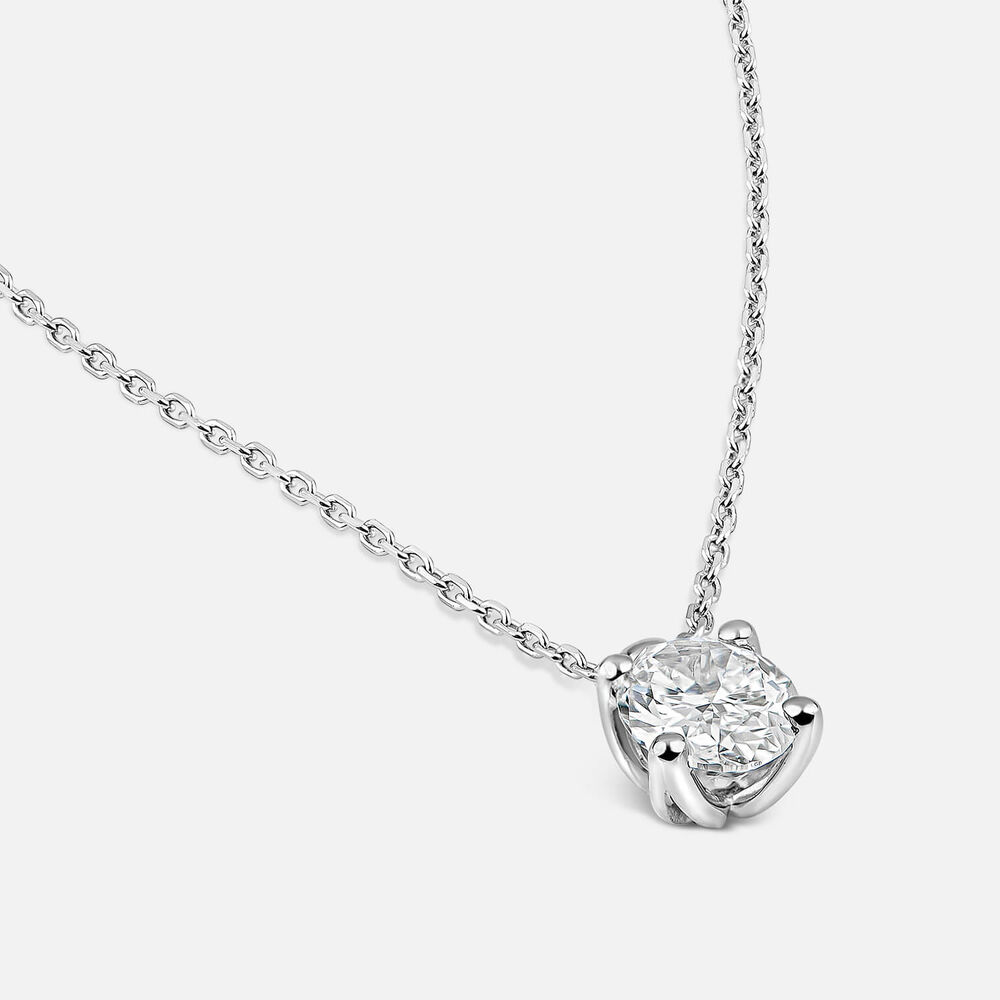 Born 9ct White Gold Lab Grown 0.50ct Diamond Oval Pendant