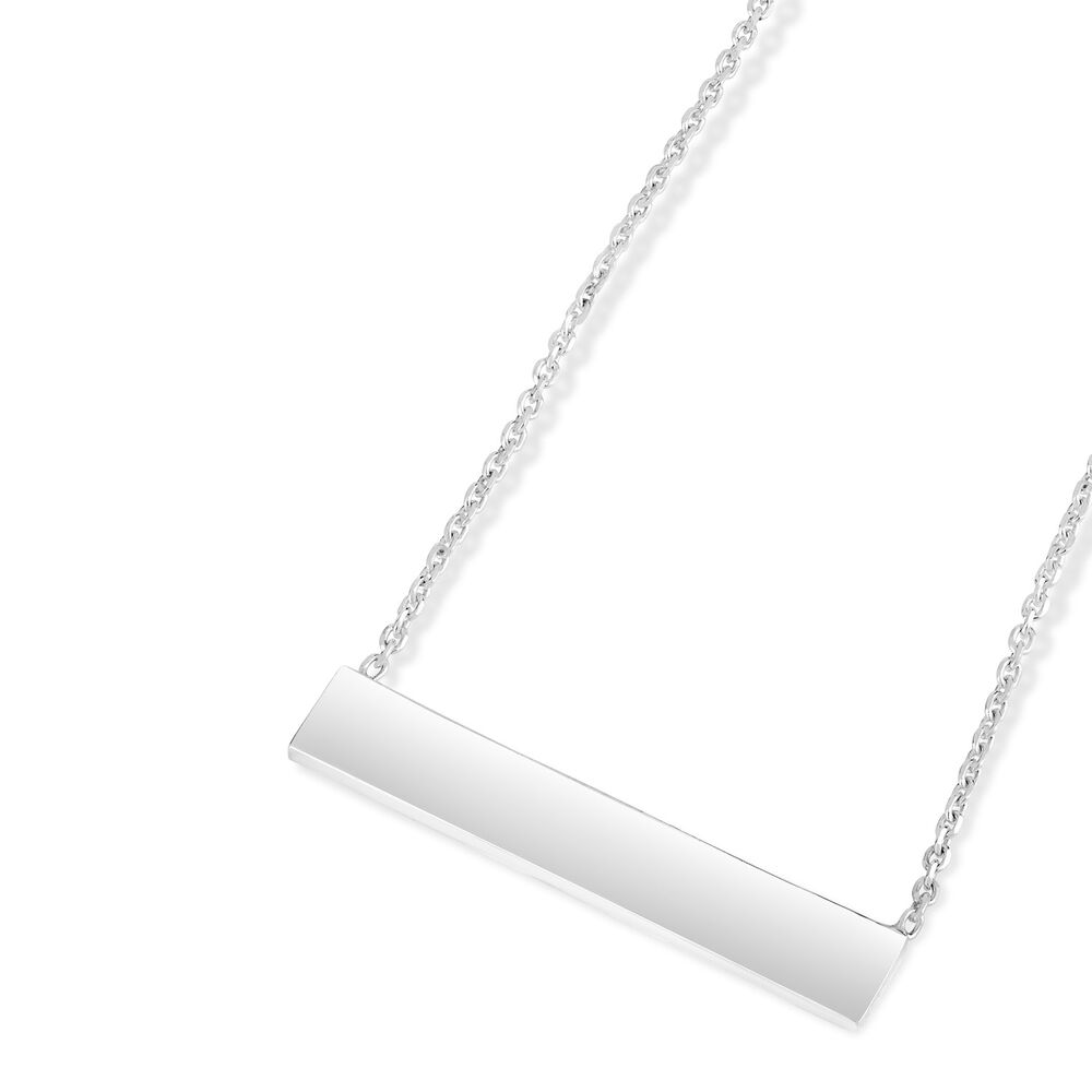 Sterling Silver Bar Necklace (Chain Included) image number 1