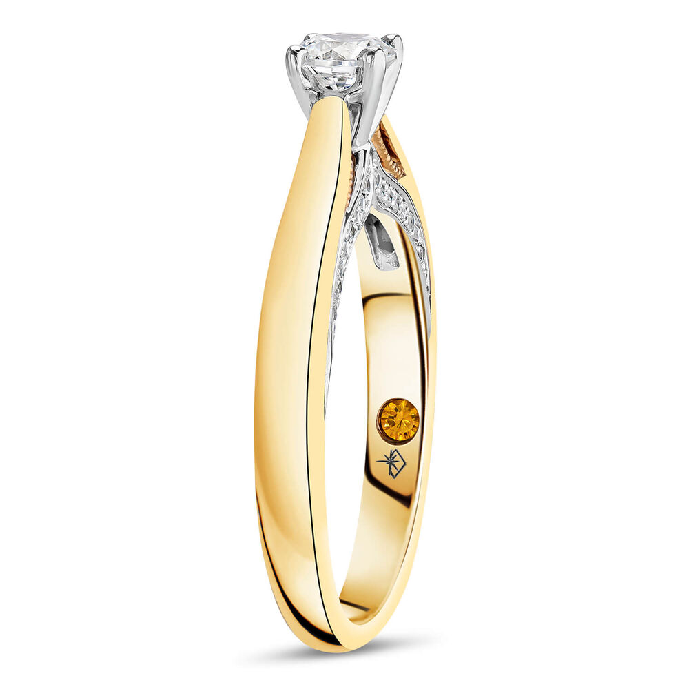 Northern Star 0.45ct Diamond 18ct Yellow Gold Four Claw Solitaire Ring image number 3