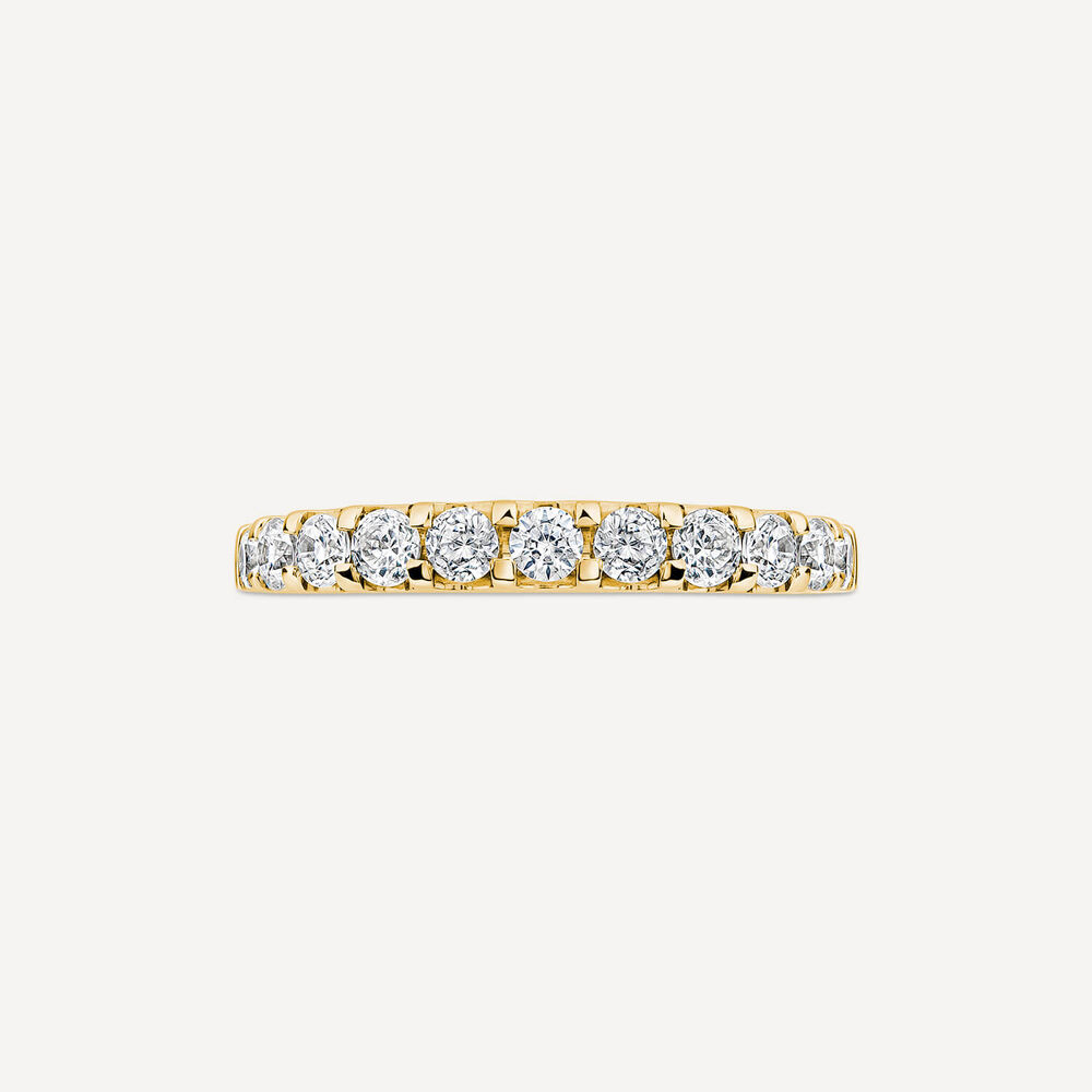 18ct Yellow Gold 3mm 0.75ct Diamond Split Claw Wedding Ring
