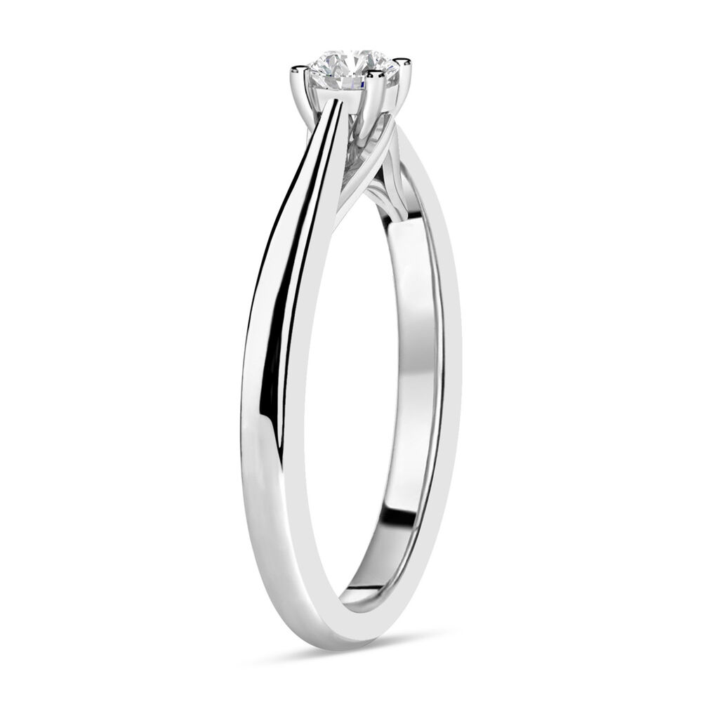 Platinum 0.25ct Round Diamond Orchid Setting Ring image number 3