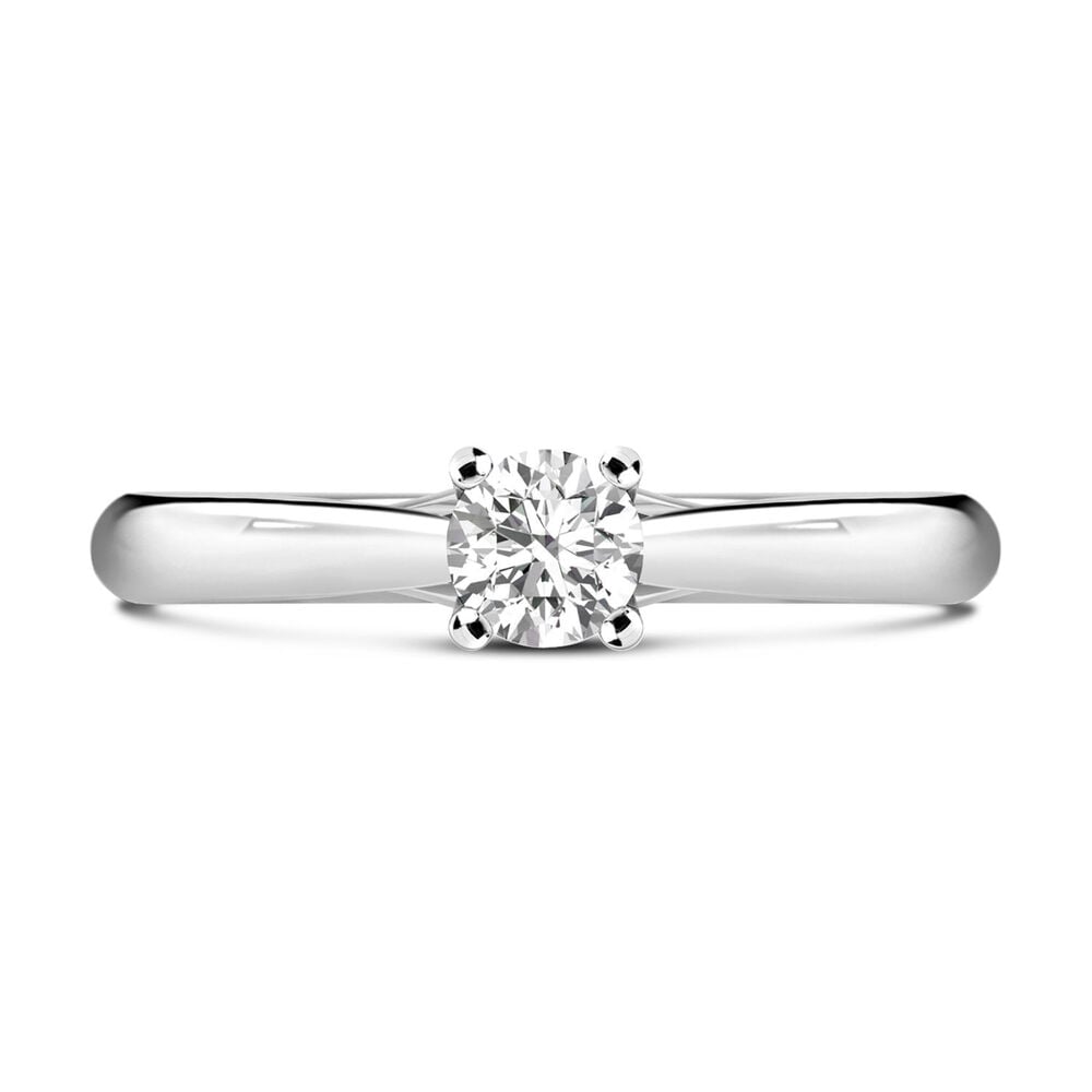 18ct White Gold 0.40ct Round Diamond Orchid Setting Ring image number 1