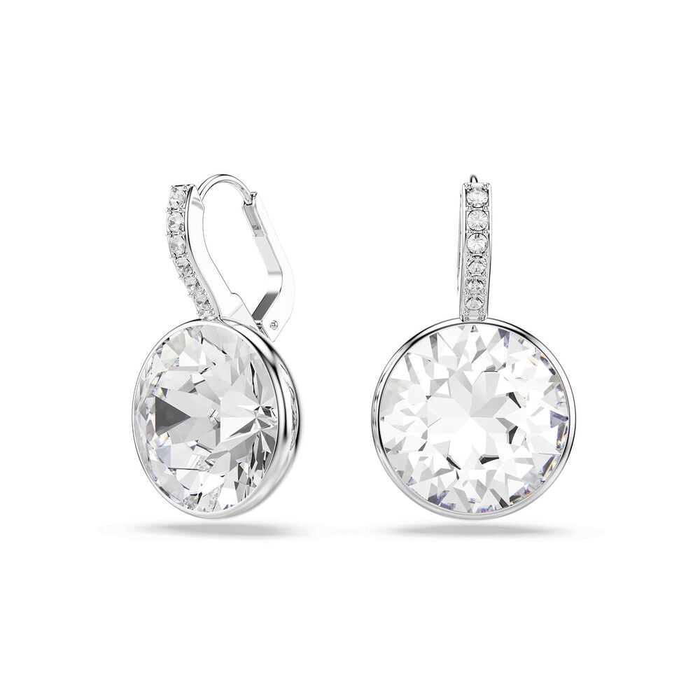 Swarovski Millenia Crystals Rhodium Plated Round Drop Earrings